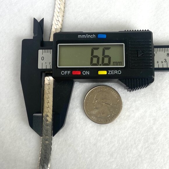 Sterling Silver 925 Italy 6.5MM Wide 16" Italian Herringbone Chain 23g - Picture 14 of 16